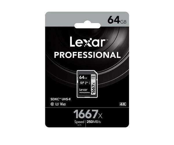 Lexar 64Gb 1667x 250Mb/s SDXC UHS-II Sd Hafıza Kartı (LSD64GCB1667)