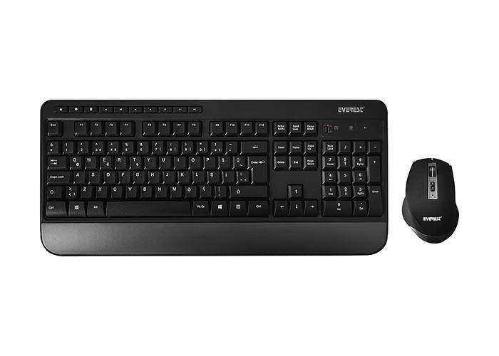 EVEREST KM-5300 Q Türkçe Kablosuz Multimedya Siyah Combo Klavye+ Mouse