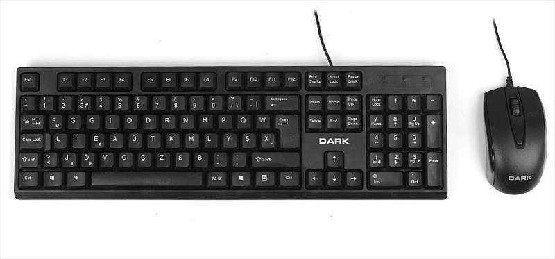DARK DK-AC-KM1020F F Türkçe USB Siyah Klavye+ Mouse