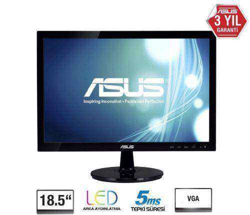 ASUS VS197DE 18.5 LED 5ms 60Hz 1366x768 HD VGA (VESA) Siyah Monitör