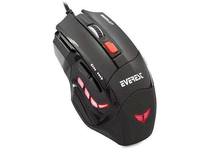 EVEREST SGM-X7 USB Kablolu 1600dpi Siyah-Kırmızı (Pad Hediyeli) Oyuncu Mouse