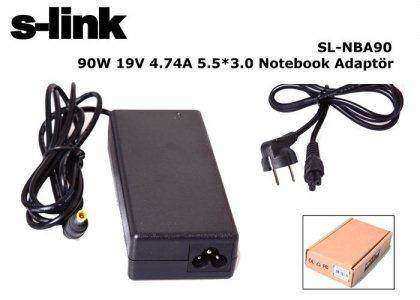 S-LINK SL-NBA90 19V 4.74A 5.5*3.0 Samsung (ince iğne uç) Notebook Adaptörü