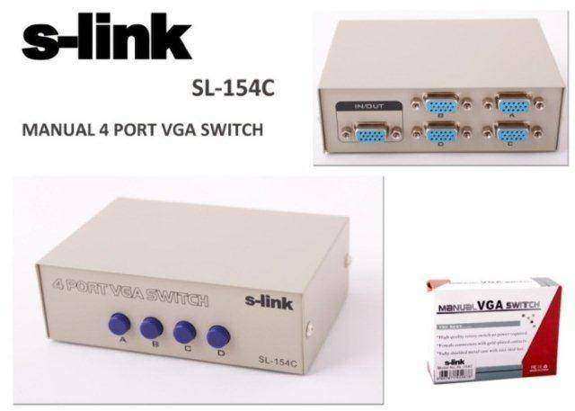 S-LINK SL-154C 4 Port VGA Monitör Çoklayıcı Bej