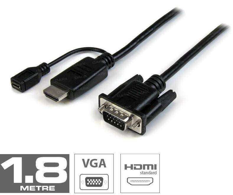 DARK DK-HD-AHDMIXVGAL180 HDMI to VGA Çevirici Güç Destekli Kablo