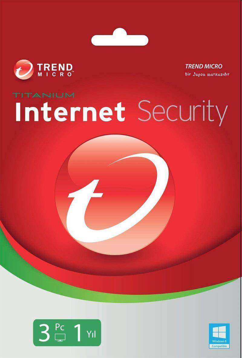 TREND MICRO TI00239887D İnternet Securty Titanium 3 Kullanıcı 1 Yıl TR Kutu