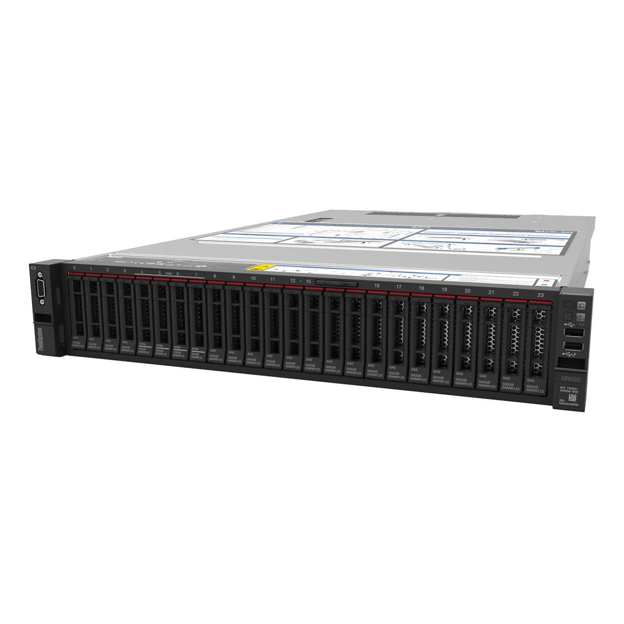 LENOVO SR650 -V2 SILVER 4210R 10C 32GB 3X1.8 TB 10K 12Gb SAS 2U RACK 2x750W 1Gb 2-port RJ45 LOM Server