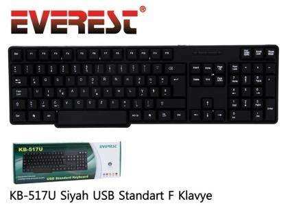 EVEREST KB-517U F Türkçe USB Standart Siyah Klavye
